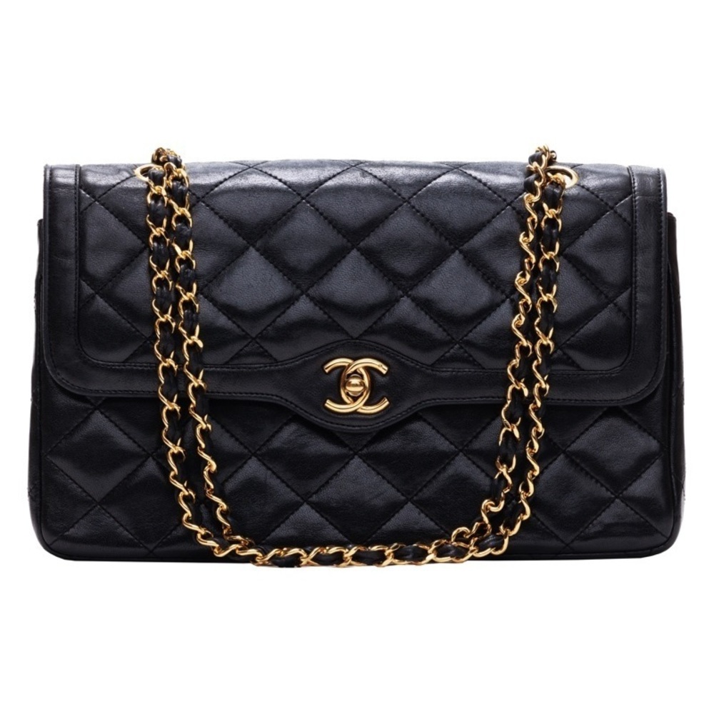 Chanel Matelasse Double Flap Chain Lambskin Black